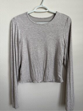Women's Lightweight Long-Sleeve Ribbed Top - Heather Gray